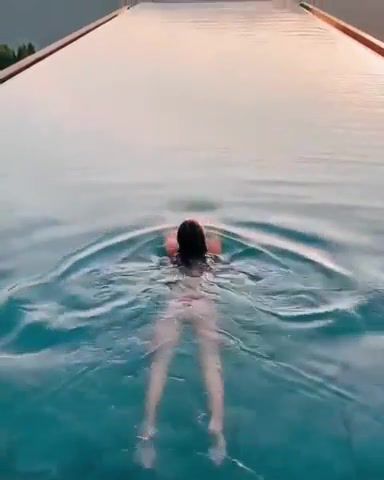 Infinity pools with hot girl - Video & GIFs | nature,pool,infinity pool,panorama,relaxing,relax,nature travel
