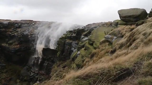 Kinder Downfall is Blown Back Up By High Winds, Biological Substance, Gale, Tornado, Peak District, Waterfall, Gonzalo, Derbyshire, Kinder Scout, Kinder Downfall, Kinder, Weather, Wind, Storm, F Stop Press, Fsp, Nature Travel