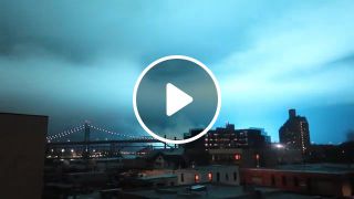 STRANGE BLUE LIGHTS in the sky, 9 p. M. Queens, NYC Transformer explosion in HD