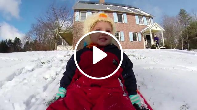 First snow experience, gopro, hero 2, hero 3, camera, hd cam, hd, rad, snow, sledding, sled, horse, pig, snow day, winter, vermont, nature travel. #0