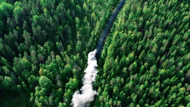 Brown Train, Train, Locomotive, Ruskeala, Marble Quarry, Karelia, Republic Of Karelia, Drone, Quadrocopter, Aerial Photography, Drones, Smoke, Train Smoke, Aerial, Aerial Photo, Nature Travel