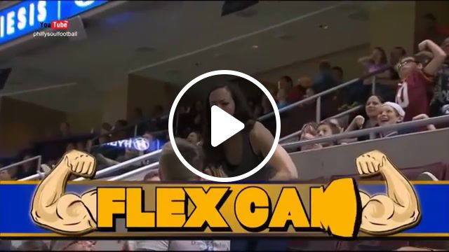 Man Showing Off Guns on Flex Cam Gets Shown Up By Woman, Flex Cam, Kiss Cam, Inside Edition, Sports