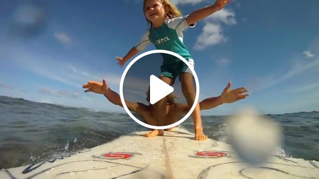 Surfing with daughter, Daughter, Surf, Family, Gopro, Sports