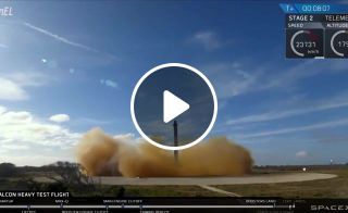 Falcon Heavy synchro landing