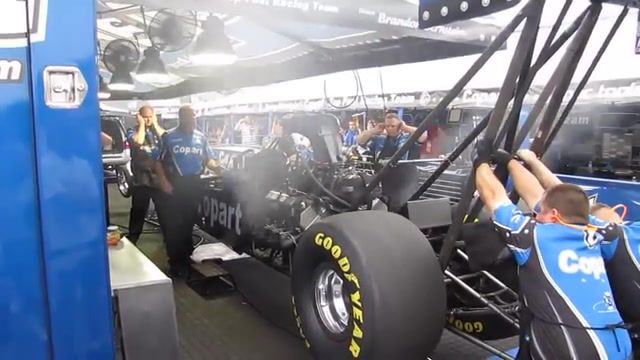 Top fuel engine warmup, science technology.
