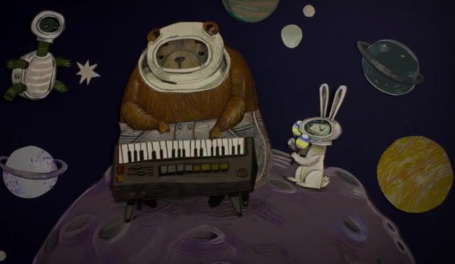 Just space, Music, Animation, Stop Motion, Cut Out, Paper, Mimo Giangrande, Felicita Sala, Gianluca Maruotti, Cartoons