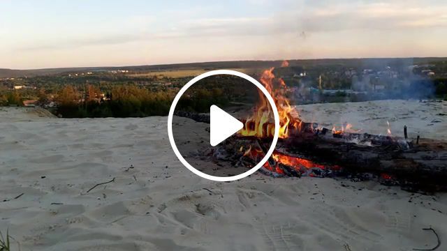 Fire in the quarry, relax music, nature travel. #0