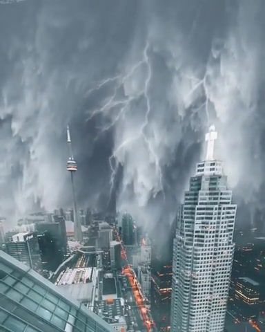 Super storm, Beauty, Mesmerizing, Weather, Thunderstorm, Lightning, Rain, City, Skyscraper, Sparks, Music, Track, Fire, Relaxation, Nature Travel
