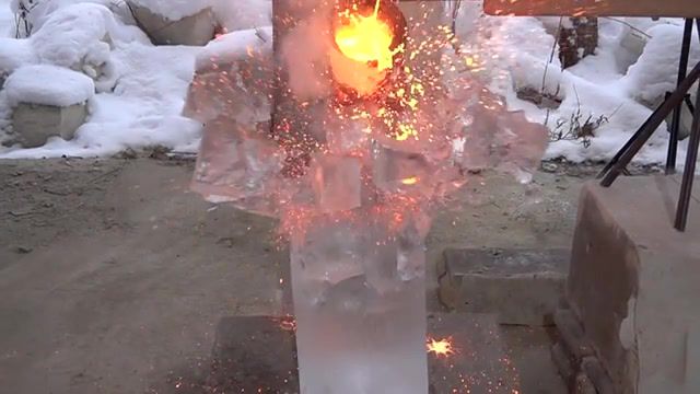 Do not pour lava on the huge ice bump. i did not expect it, block of ice, red hot ball, lava, red hot lava, lava on the gl of a car, what will happen if, experiment, on the gl of a car, ice, melt a block of ice, liquid nitrogen, put in, three hot balls, bulletproof gl, timon.