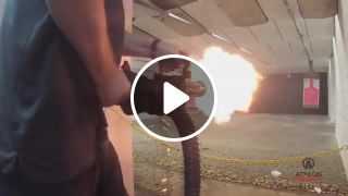 Gun test firing empty shell's handheld xm556 microgun