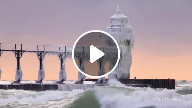Icy lighthouse, nature travel. #0