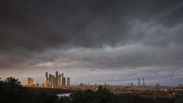 Moscow city sunset, cinemagraph, cinemagraphs, loop, weather, beat, eleprimer, live pictures.
