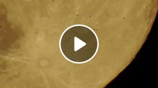 Multiple UFO's Filmed Moving Across the Moonlight