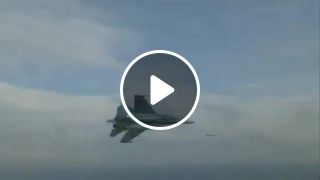 Escorting the ukrainian missile neptune by su 27 flanker