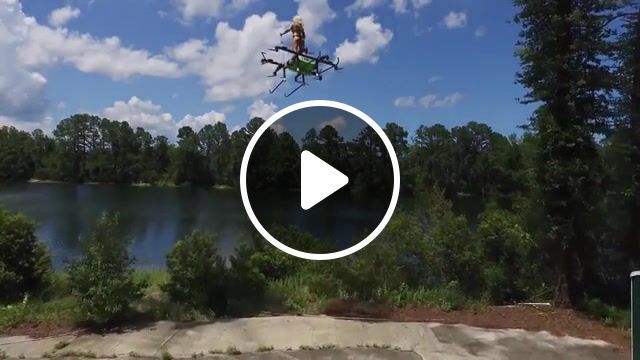 Girl flying drone, omg, wtf, wow, lake, sky, girl, tech, drone, science technology. #0