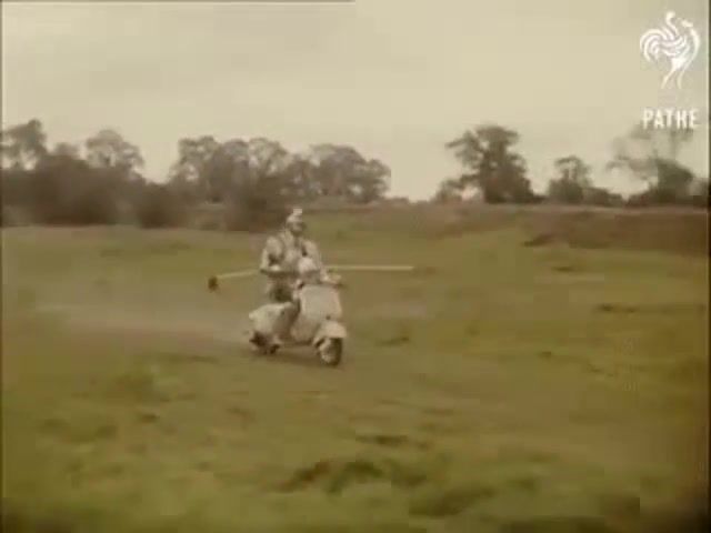 Modern knights, scooter jousting, british path'e, moto, fight, mortal kombat x, fatality, science technology.