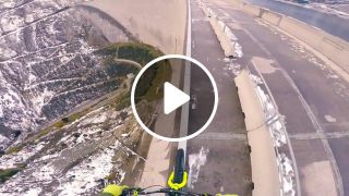 Bike balancing 200m high up fabio wibmer
