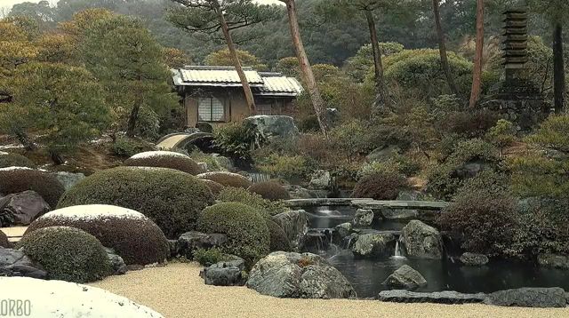 Gardens at The Adachi Museum of Art, Yasugi, Japan, Eleprimer, Cinemagraphs, Cinemagraph, Snow, Winter, Nature, Japan, Art, Gif, Orbo, Loop, Weather, Live Pictures