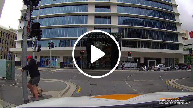 Angry pedestrian gets instant karma, dashboard cam, pedestrian fail, funny, lol, fail, karma. #0