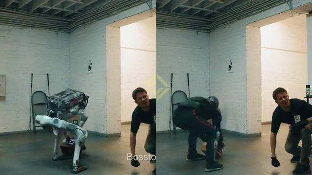 Boston dynamics fake robot vfx before and after reveal, deepfake, motion capture, bosstown, vfx artist, making of, cgi, science technology.