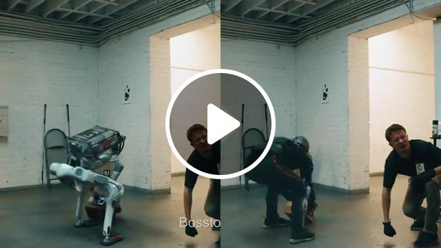 Boston dynamics fake robot vfx before and after reveal, deepfake, motion capture, bosstown, vfx artist, making of, cgi, science technology. #0
