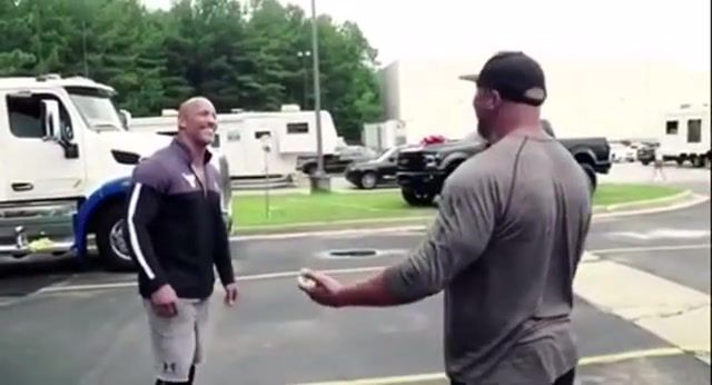 Dwayne Johnson Surprises His Stunt Double With A New Truck. Truck. Say. Cool. Nice. Eleprimer. Celebrity.