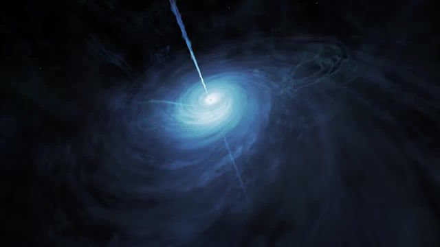 Sounds of the quazar, early universe, quasar, artist impression, animation, visualzi, space, sound, scary, science technology.