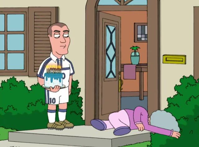Family Guy Funny, Family Guy Jokes, Football, Zidane's Headbutt, Headbutt, Cartoon Series, Family Guy Cartoon Series, Animated Series, Cartoon For Adults, Cartoon, Cartoons, Birthday Greetings, Congratulations, Zidane, Zinedine Zidane, Birthday, Family Guy.