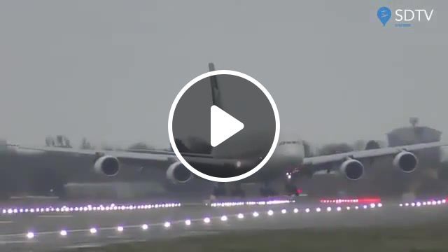 A380 supercrew, a380 landing, heathrow airport, storm dennis, science technology. #0