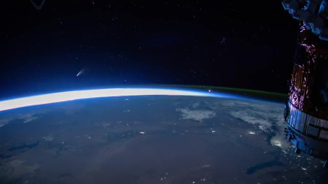 Comet neowise from iss, comet, neowise, comet neowise, iss, noctilucent, science, science technology.