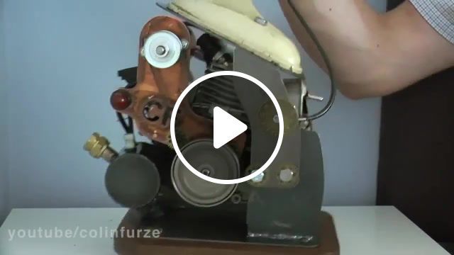 The chainsaw lamp, colin, furze, chainsaw, lamp, 2 stroke, powwer, man, noise, ford mustang, french, dieselpunk, steampunk, retro, upcycling, awesome, funny, invention, inventor, mad man, science technology. #0