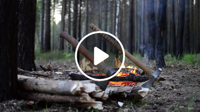 Campfire, live, cold steel trail hawk, campfire, axe, nature travel. #0