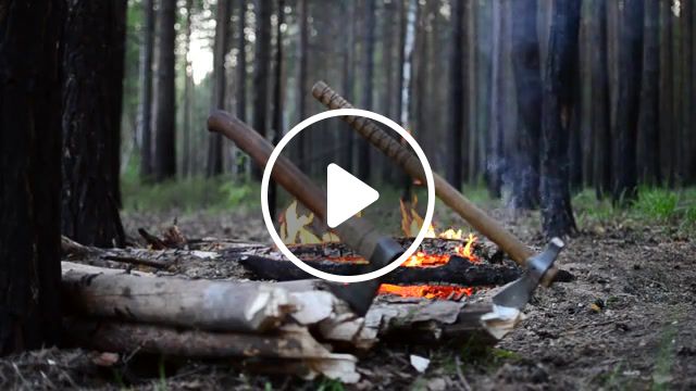 Campfire, live, cold steel trail hawk, campfire, axe, nature travel. #1
