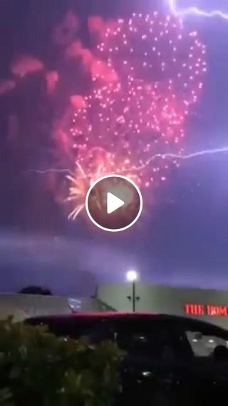 Humankind's fireworks vs. Nature's fireworks