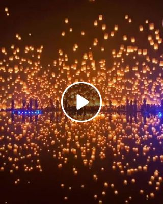Releasing Thousands of Lanterns in Chiang Mai, Thailand