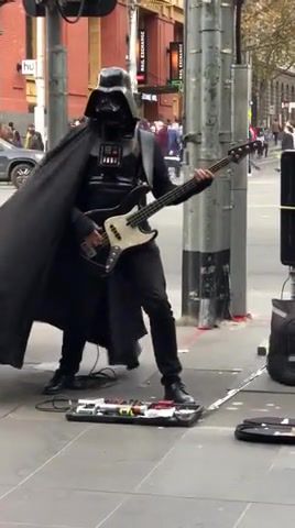Darth Vader Now Unemployed Rock In Black, Australia, Melbourne, Street Musician, Darth Vader, Star Wars, Performance, Acdc, Back In Black, Queen, The Queen, We Will Rock You, Led Zeppelin, Go Home Productions, Rock In Black, Rock, Rock Music, Guitar, Darth Busker, Funky Bunny, Music