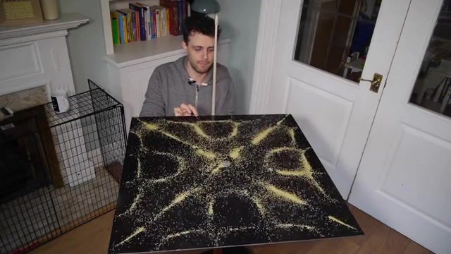 Random couscous snaps into beautiful patterns - Video & GIFs | waves,wave dynamics,science,sound,chladni,sophie germain,gauss,science technology