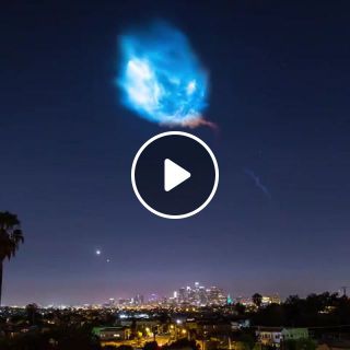 Spacex Falcon 9 above Downtown LA