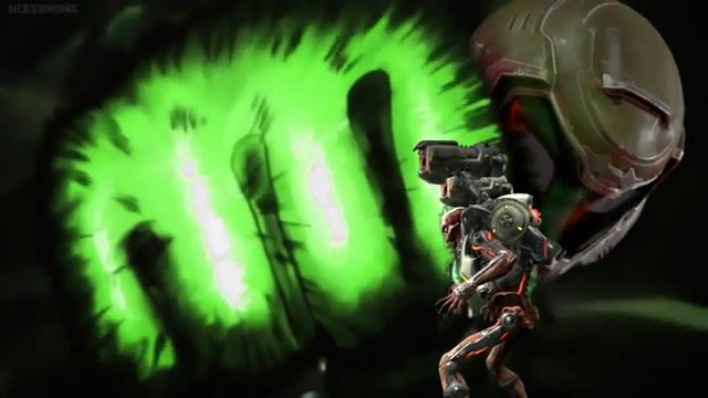One punch doomguy, doom, game, one punch man, anime, gaming.