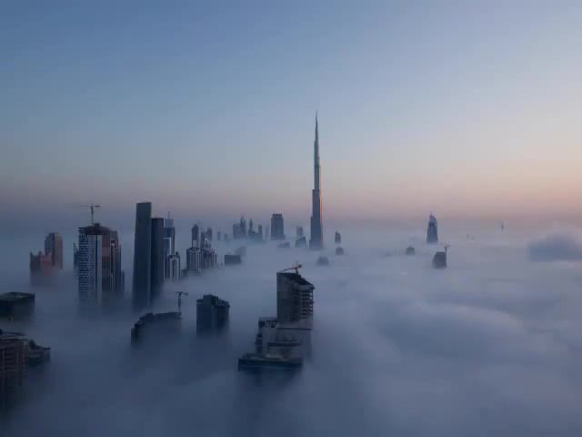 Dubai Fog, Dubai, Fog, Timelaps, Travel, Uae, Burj Khalifa, Nature Travel