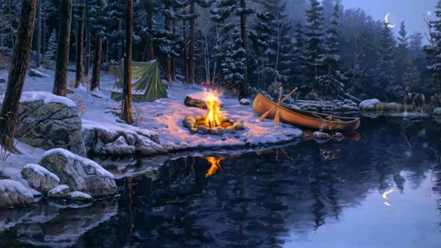 Winter camp, nature travel.