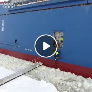 Worker Steps Onto Moving Ship