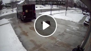 UPS Delivery Guy vs. Icy Driveway