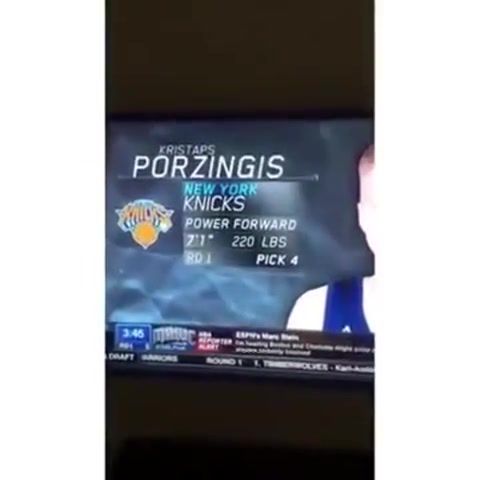 Carmelo Anthony's Reaction to the Knicks Drafting Kristaps Porzingis, Knicks, Carmelo Anthony, Kristaps Porzingis, Sports