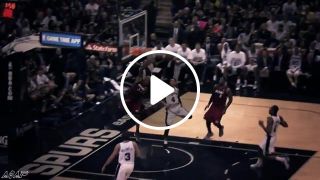 Ray allen steals and takes off for the vicious slam