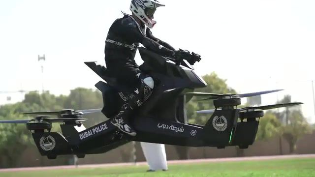 Hoverbike S3 Dubai Police flying lesson - Video & GIFs | drone,fpv,evtol,ultralight,carrying people,personal drone,hoverbike,science technology