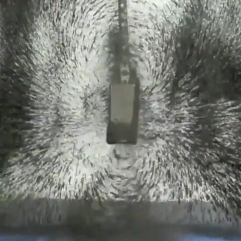 Magnetic field visualized using iron powder, magnet, field, earth, physics, science, omg, wtf, wow, science technology.