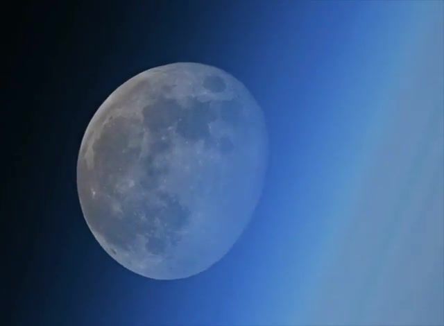 Moon filmed from space station, space, moon, iss, 3x speed, science technology.
