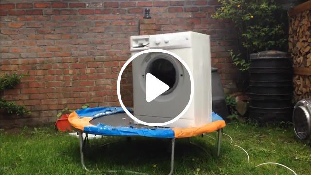Washing machine, funny, fail, win, lol, epic, jumping, trampoline, bricks, brick, owned, dance, washer, stupid, science technology. #0