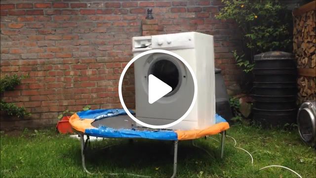 Washing machine, funny, fail, win, lol, epic, jumping, trampoline, bricks, brick, owned, dance, washer, stupid, science technology. #1
